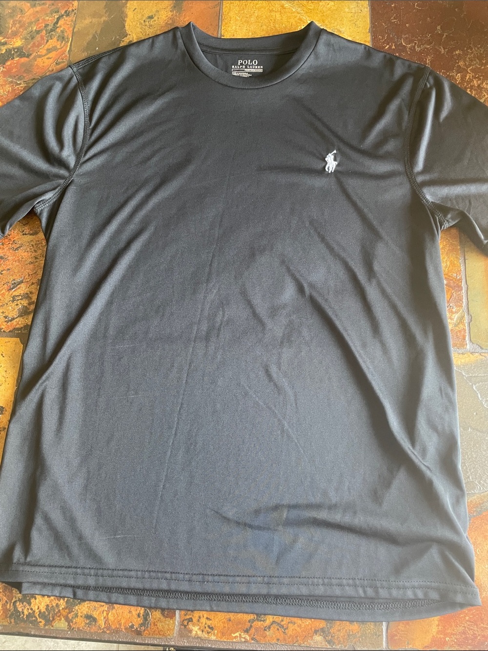 Polo by Ralph Lauren Black Short Sleeve Crew Tee with White Pony